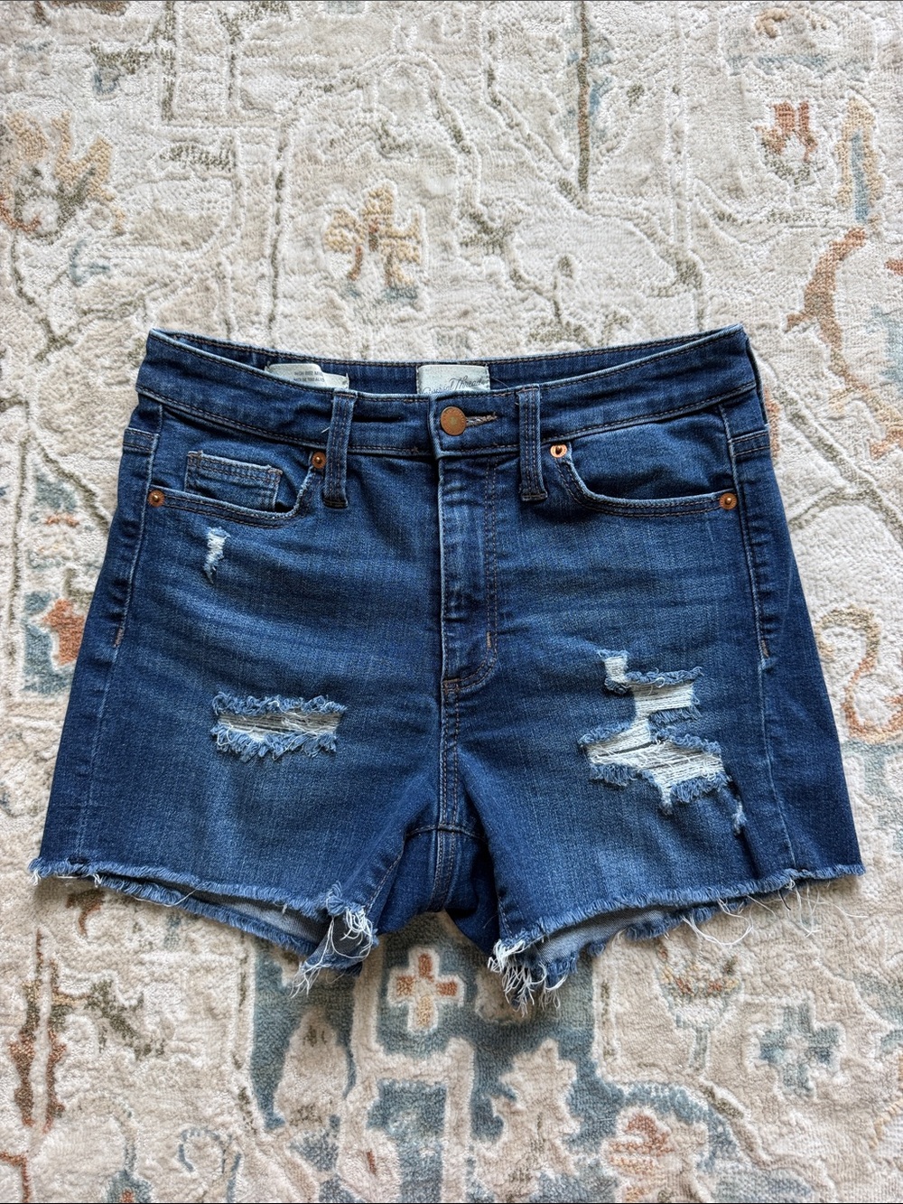 Universal Thread Dark Blue Distressed Denim Cutoff Shorts size 4
